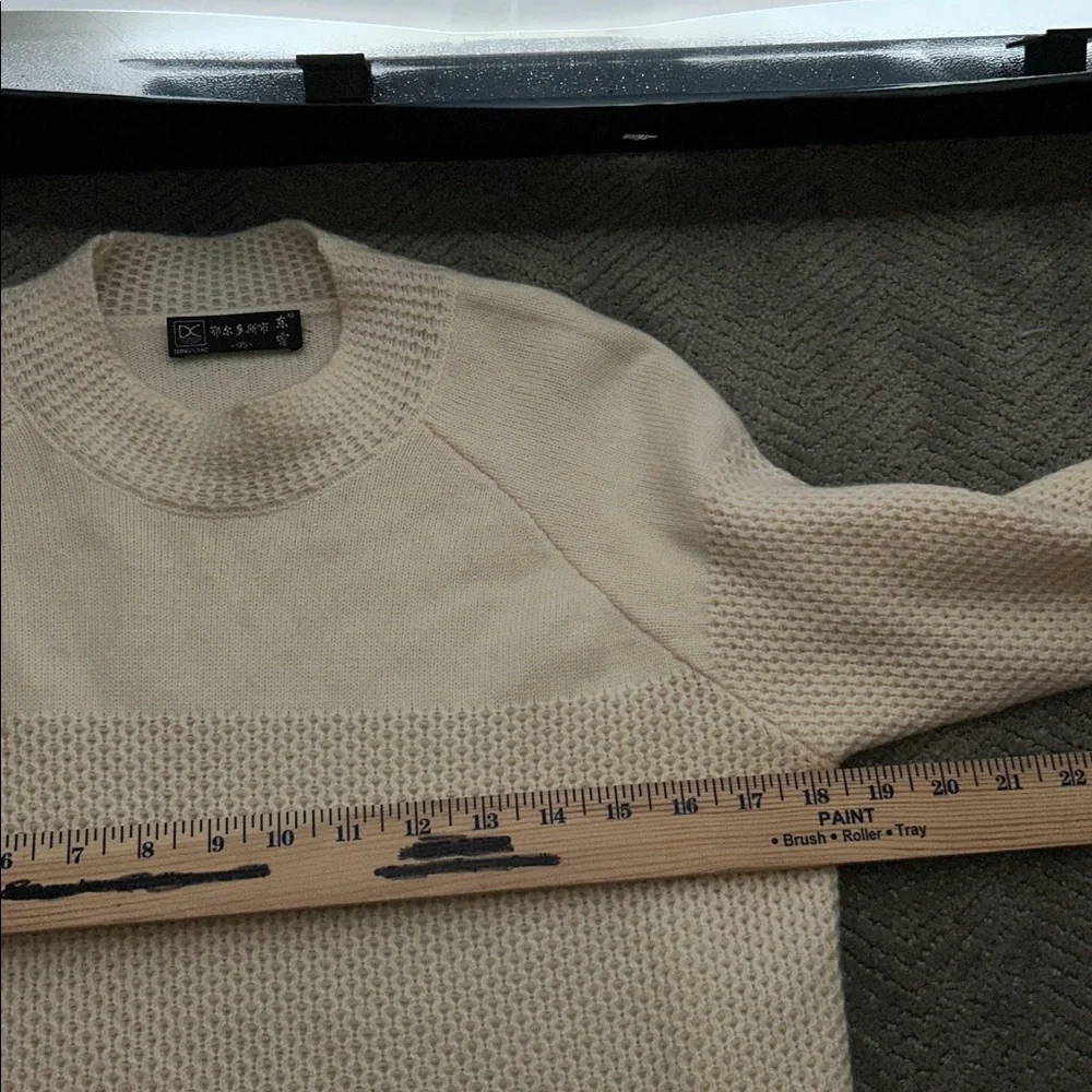 DONGXIAC Ordos Cashmere Knit Dress Ivory Long Sleeve Size 95 Luxury - Picture 9 of 16